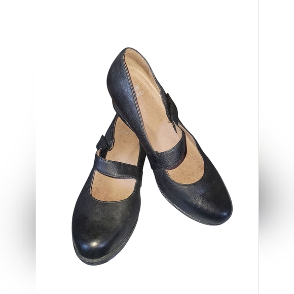 Dansko Roxanne Black Nubuck Leather Comfort Mary Jane Wedge Shoes Sz EU 41 US 10 - Picture 9 of 9